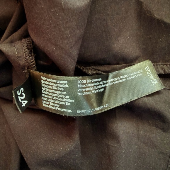 Eileen Fisher Organic Poplin Collared Short Shirt - Black - Size Medium - Picture 8 of 13